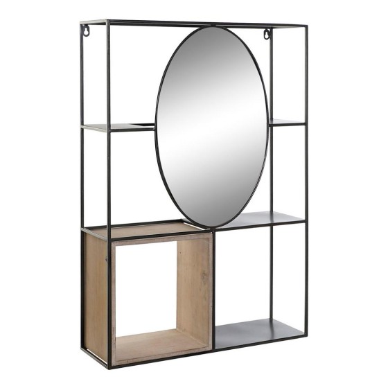 Étagère DKD Home Decor S3015665 Miroir Noir Métal (50.5 x 15 x 75 cm)