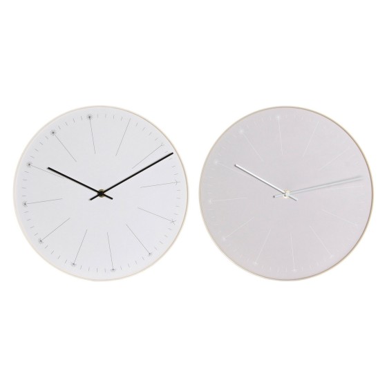 Horloge Murale DKD Home Decor Minimaliste PVC (2 pcs) (30 x 4.5 x 30 cm)