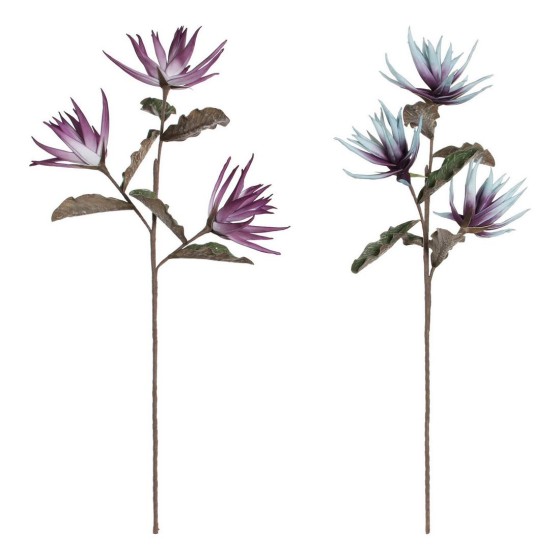 Fleurs décoratives DKD Home Decor Bleu EVA (éthylène-acétate de vinyle) Lila (2 pcs) (25 x 25 x 97 cm)