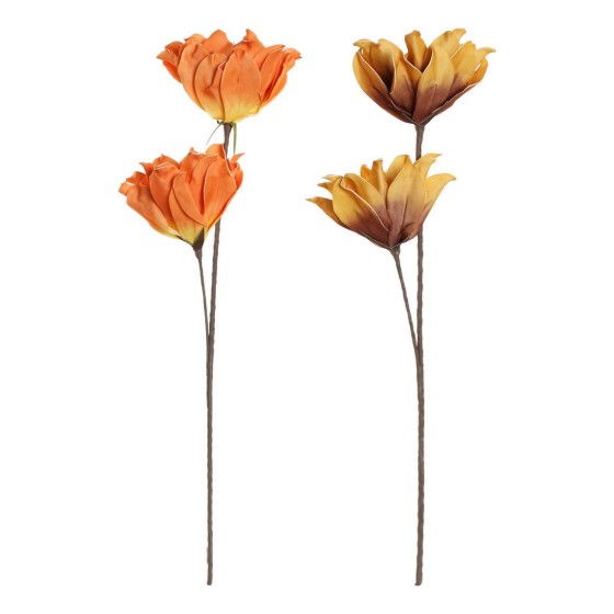 Fleurs décoratives DKD Home Decor Jaune Orange EVA (éthylène-acétate de vinyle) (2 pcs)