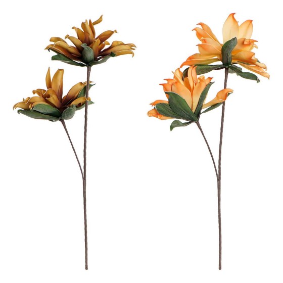 Fleurs décoratives DKD Home Decor Jaune Orange EVA (éthylène-acétate de vinyle) (2 pcs)