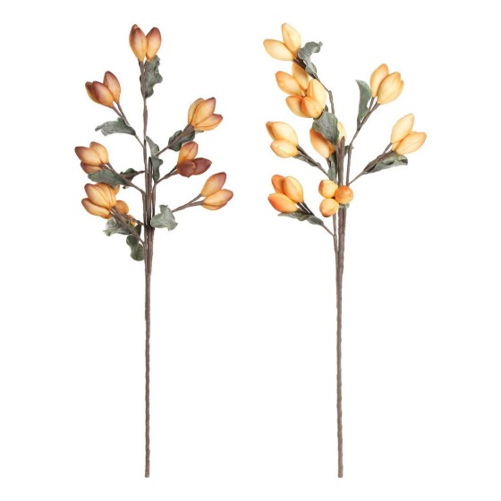 Fleurs décoratives DKD Home Decor Jaune Orange EVA (éthylène-acétate de vinyle) (2 pcs)