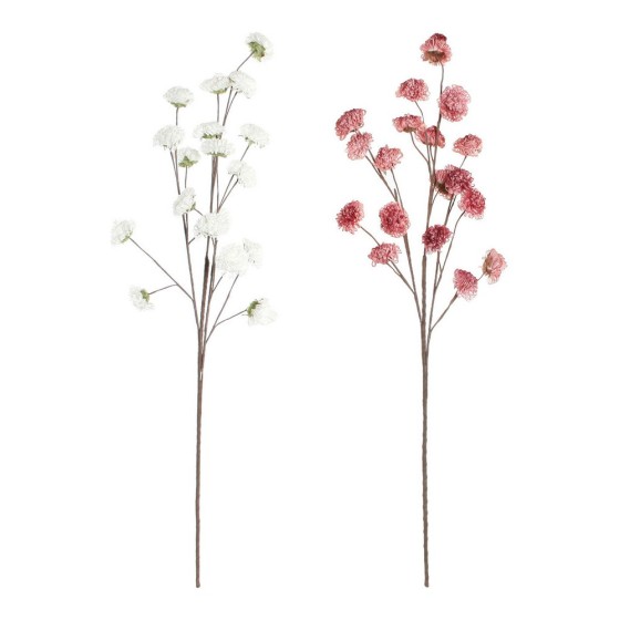 Bouquets DKD Home Decor Blanc Rose EVA (éthylène-acétate de vinyle) (2 pcs)