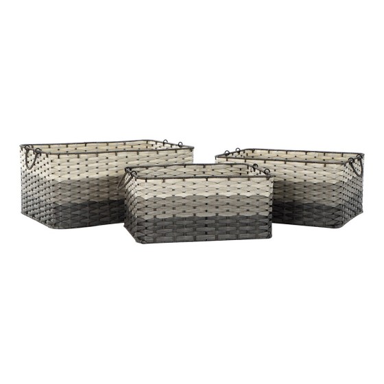 Set de basket DKD Home Decor Gris PVC (3 pcs)