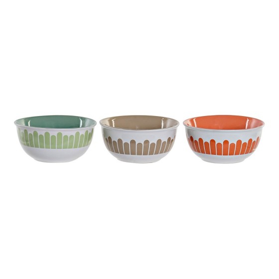 Bol DKD Home Decor Grès (3 pcs) (540 ml) (13.8 x 13.8 x 6.5 cm)