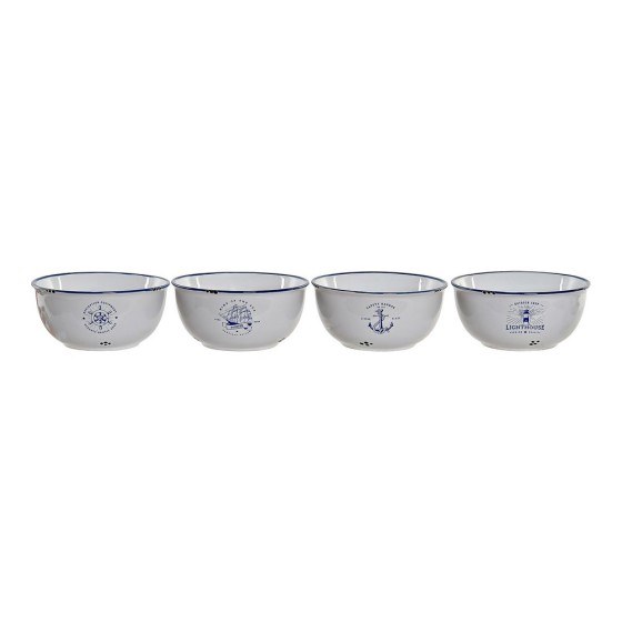 Bol DKD Home Decor Grès méditerranéen (4 pcs) (540 ml) (14 x 14 x 6.5 cm)