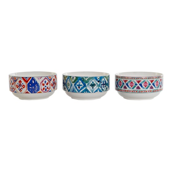 Bol DKD Home Decor Porcelaine (400 ml) (3 pcs) (13 x 13 x 6.5 cm)