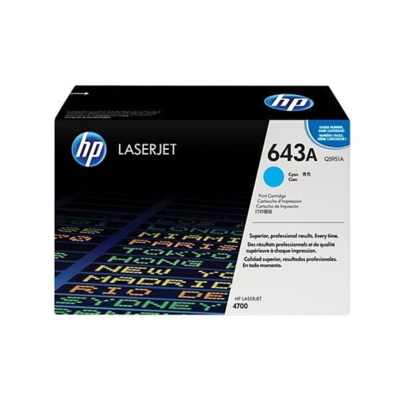 Toner original HP T643A Cyan