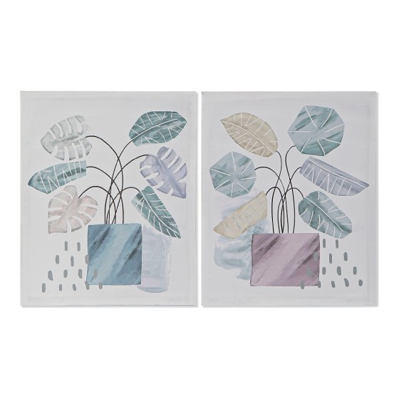 Cadre DKD Home Decor Toile Plante Pot (2 pcs) (40 x 1.8 x 50 cm)