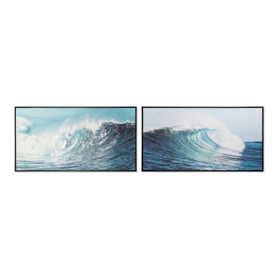 Cadre DKD Home Decor Waves Toile (2 pcs) (143 x 4 x 73 cm)