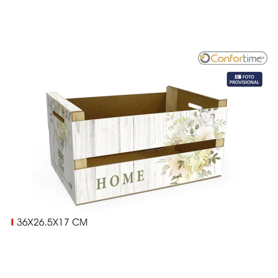 Boîte de rangement Confortime Home Brille Fleurs (36 x 26,5 x 17 cm)