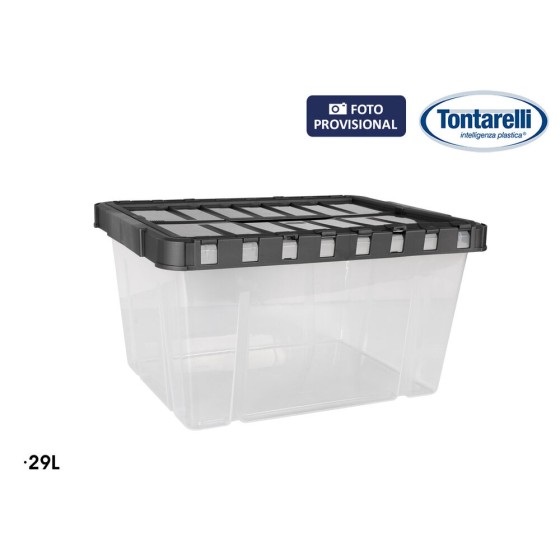 Boîte de rangement avec couvercle Double Transparent Anthracite (29 L)