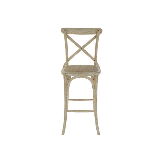 Tabouret DKD Home Decor Blanc Rotin Bois (48 x 55 x 116 cm)