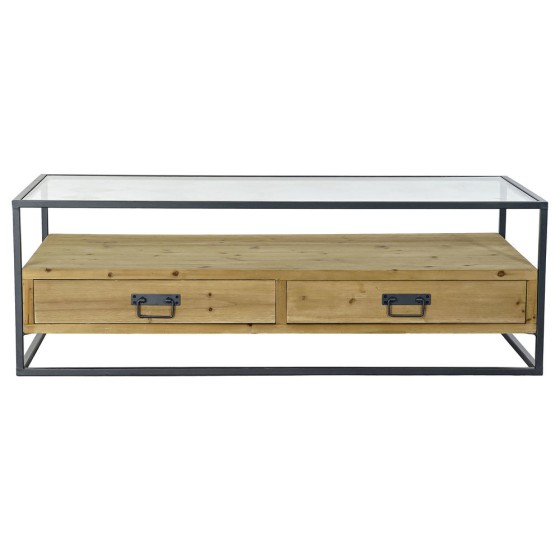 Table Basse DKD Home Decor Métal Verre Sapin (120 x 60 x 40 cm)