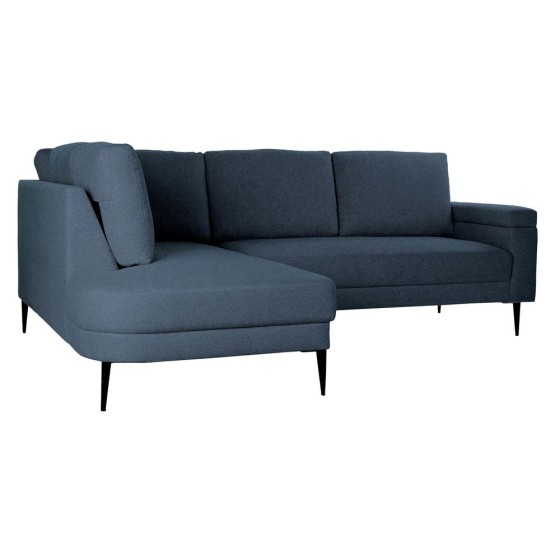 Canapé chaise longue DKD Home Decor Coton Métal Blue marine (240 x 150 x 84 cm)