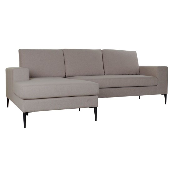 Canapé chaise longue DKD Home Decor Polyester Métal Gris foncé (240 x 160 x 85 cm)