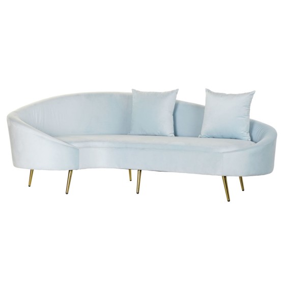 Canapé DKD Home Decor Polyester Métal Doré Bleu ciel (210 x 120 x 84 cm)