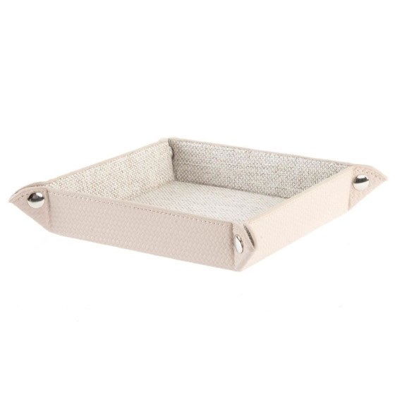 Vide-poches DKD Home Decor Beige Lin (20 x 20 x 4 cm)