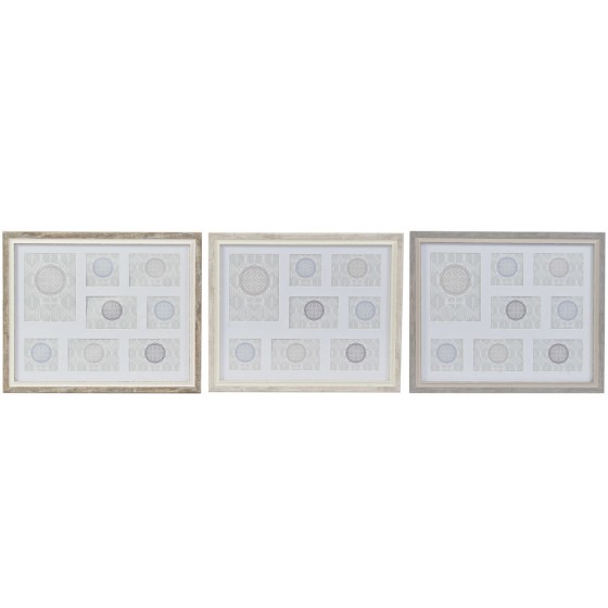 Cadre photo DKD Home Decor Verre polystyrène Traditionnel (3 pcs) (55 x 2 x 45 cm)